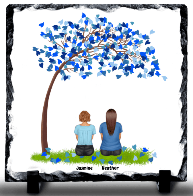 Mother & Daughter Blue Tree Rock Slate